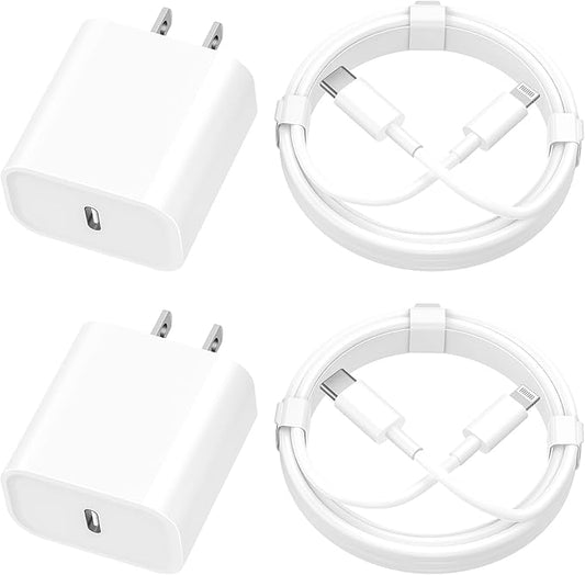 [Apple MFi Certified] iPhone Charger Fast Charging, Linocell 4Pack 20W USB C Charger Dynamic Power Adapter Type-C Wall Chargers + 6FT Type-C to Lightning Cord for iPhone 14 13 12 11 Pro XS XR X 8 iPad