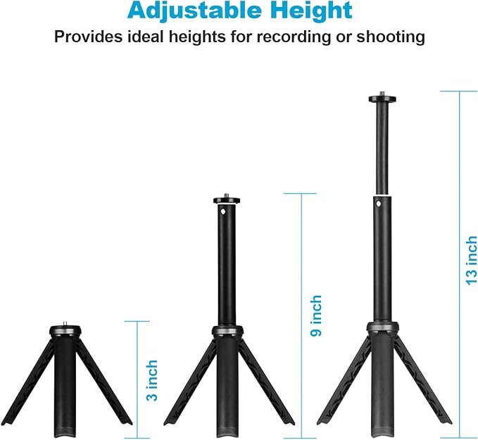 NexiGo Lightweight Mini Tripod for Camera/Phone/Webcam, Extendable Stand, for NexiGo Logitech Webcam C920 C922 C925e C922x C930e C930 C615 Brio and Other Lightweight Devices with 1/4" Thread