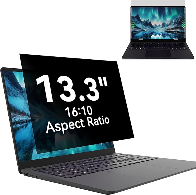 Laptop Privacy Screen 13.3 Inch-16:10 Aspect Ratio Anti-Glare Blue Light Film Computer Monitor Protector, Bubble-Free shield Removable 13in Filter for Lenovo HP Acer Asus Thinkpad Envy Xps