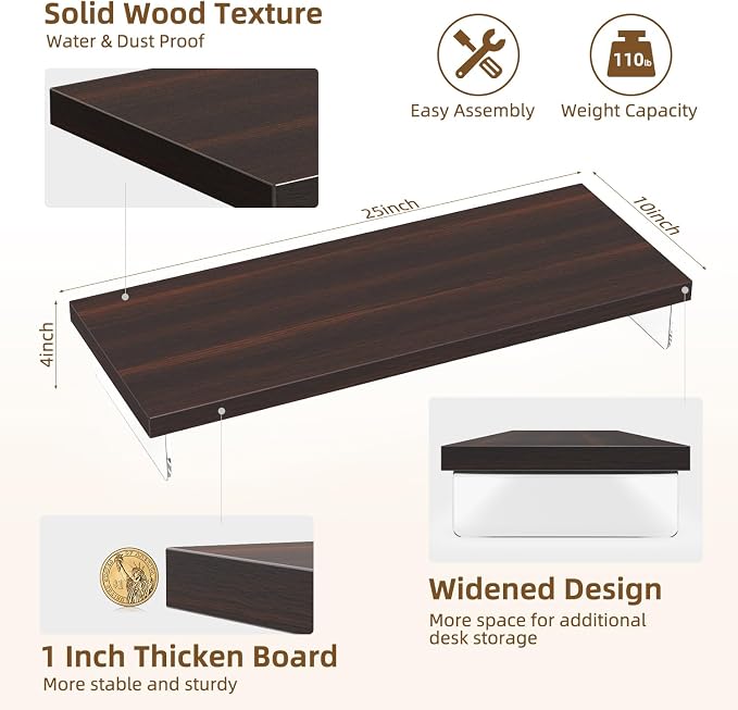 Monitor Stand Riser, Wood & Acrylic Computer Monitor Stand Desk Desktop Organizer Table For Home, Office Workspace, Laptop Riser, Printer, PC & TV Screen Riser