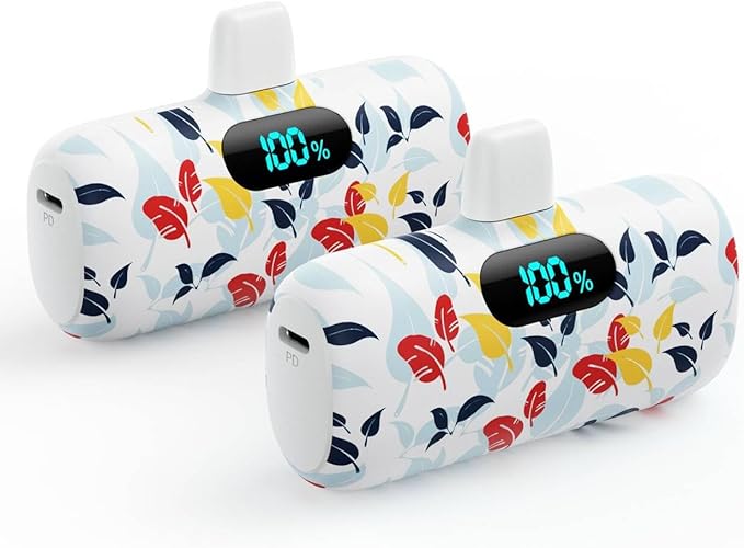 Feob [2 Pack] Small Portable Charger for iPhone14/13,Upgraded 5000mAh PD Fast Charging Power Bank,Mini Portable Phone Charger Compatible with iPhone 14/14 Pro Max/13/13 Pro/12 Pro/11/XR/X/8/7/6