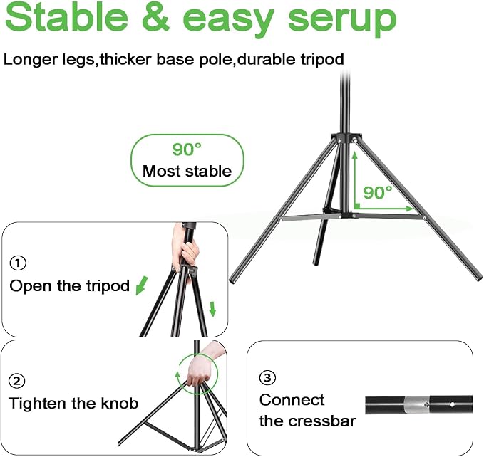 Green Screen Backdrop Kit 10x8.5ft with Tripod Stand, Chroma Key Background System for Video Shooting, Live Streaming, Photo Studio, Content Creation and Virtual Backgrounds