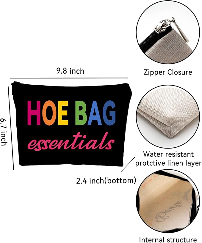 ZUYUROU Funny Gifts for Women, Girls - Cool Hostess Gift Ideas for Birthday, Weekend Fun - Makeup Travel Bag - Black