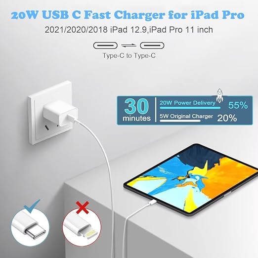 iPhone 17/16/15 Charger, USB C Charger,2Pack 20W Type C Fast Wall Charge Power Adapter,10FT 60W USB-C to C Cable for iPhone Air/17Pro Max/15/16 Pro Max,iPad Pro 12.9/11 inch,iPad Air 5/4th,AirPods Pro