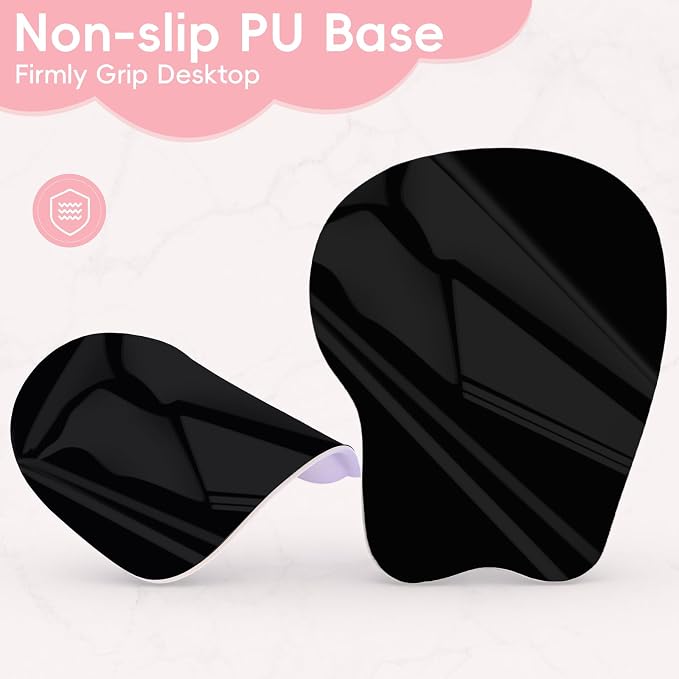 Mouse Pad with Wrist Rest Ergonomic Mouse Pad with Comfortable M-Shape Pain Relief Wrist Support Non-Slip PU Base Mousepad for Laptop, Office & Home (Peach Pink)