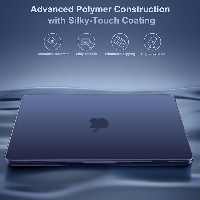MOSISO Compatible with MacBook Air 13 inch Case M5 2026 M4 2025 M3 M2 2024-2022 A3449 A3240 A3113 A2681, Hard Shell&Keyboard Cover&Screen Film&Type C for MacBook Air 13.6 inch Case, Midnight