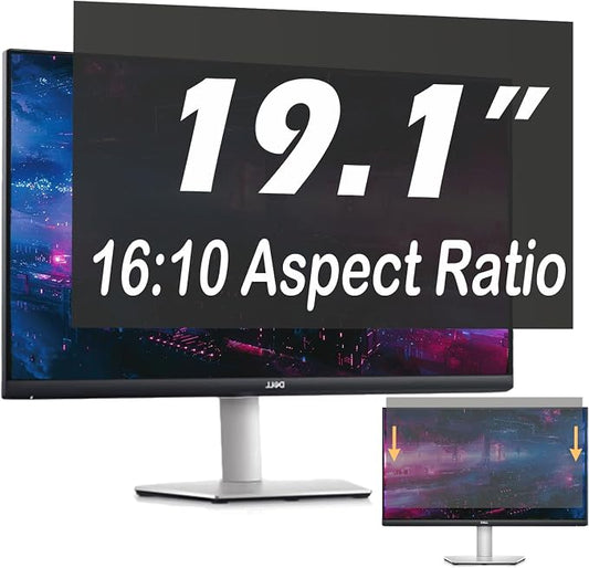 19.1 Inch Privacy Screen for Computer Monitor, 16:10 Anti-Spy Filter for Laptop & PC Display, Blue Light Blocking Anti-Glare Reversible Protector Film, Easy Slide-Mount Installation (19.1 Inch Widescreen(16:10))