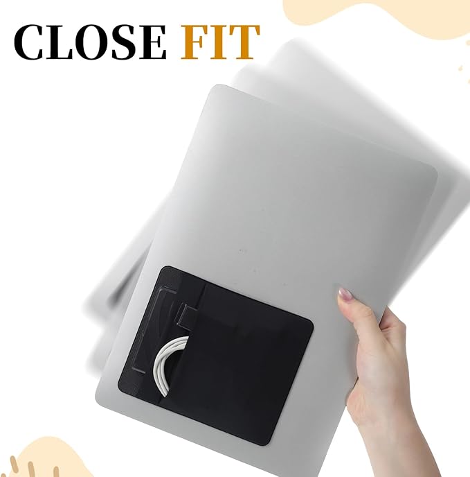 Portable Hard Drive Sleeve for Laptop, 2-Pocket Mouse Holder for Laptop External Hard Drive Sleeve Mouse Pocket for Laptops SSD Holder for Laptops Compatible with External 2.5" HDD
