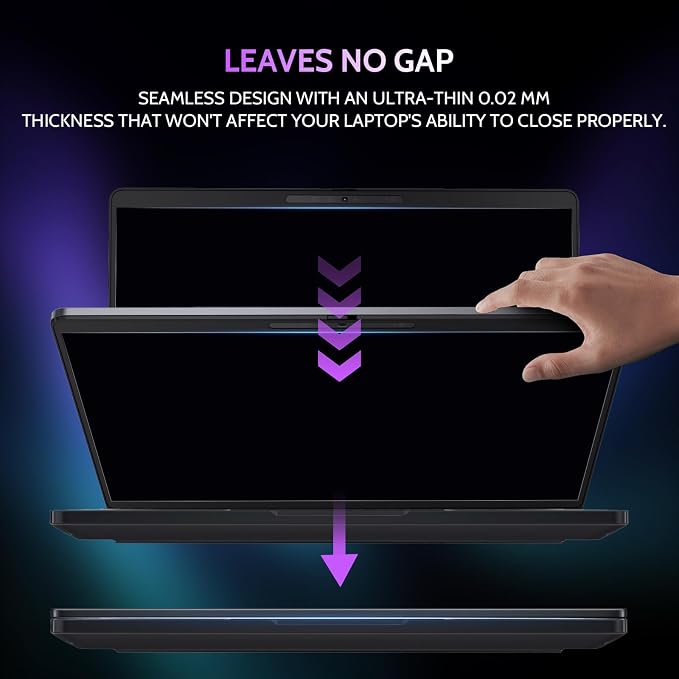 Peslv 360° 4 Way Laptop Privacy Screen for 13.3 Inch 16:9 Aspect Ratio Computer Monitor, Anti Glare Blue Light Spy Filter Private Cover, Bubble-Free Black Security Protector