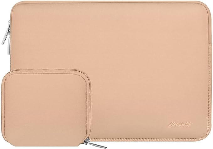 MOSISO Laptop Case 13.3 inch, 13-13.3 inch Laptop Sleeve Bag Compatible with MacBook Air/Pro 13/Pro 14 M5 M4 M3 M2 M1, HP Dell ASUS Lenovo, Neoprene Computer Sleeve Bag with Small Case, Peach Fuzz