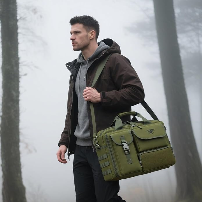 Stypos Tactical Messenger Bag,14inch/15.6inch/17.3inch Briefcase for Man Military Laptop Bag, Flight Work Bags for Pilots