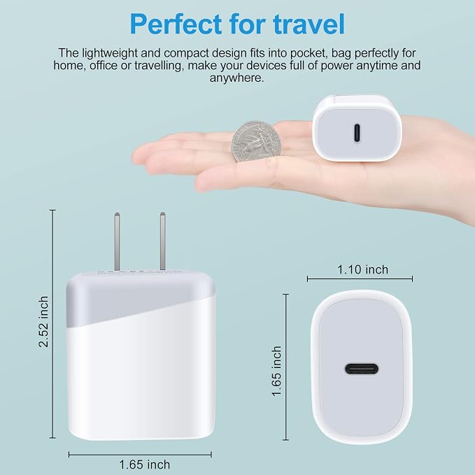 USB C Pixel 7 Fast Charger Type C Charging Block for Google Pixel 10 9a 9 Pro XL 8a 8 Pro 7a 7 Pro 7 6a 6 Pro 5a,20W PD 3.0 USB C Wall Charger Box Cube Power Adapter for iPhone 14,Samsung Galaxy S24