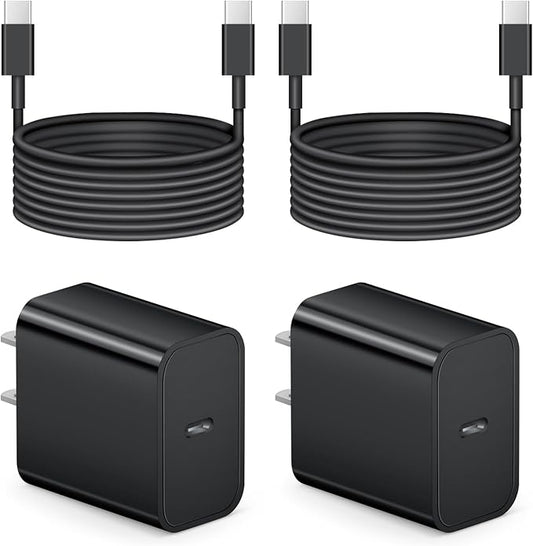 iPhone 17 16 15 Charger Fast Charging 6FT - 20W USB C Charger Block with 6FT Type C to C Cable Compatible with iPhone 17/17 Pro/17 Pro Max/Air/16/16e/15, iPad Pro, iPad Air (Black)