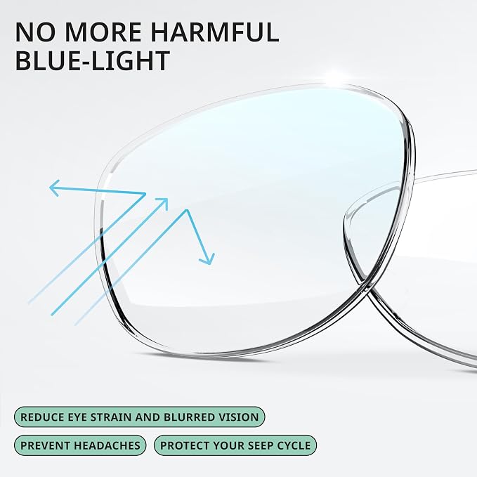 IBOANN Oversized Blue Light Glasses for Woman, Funky Fashion Glasses With Preppy Look, Reduce Screen Fatigue Computer Glasses