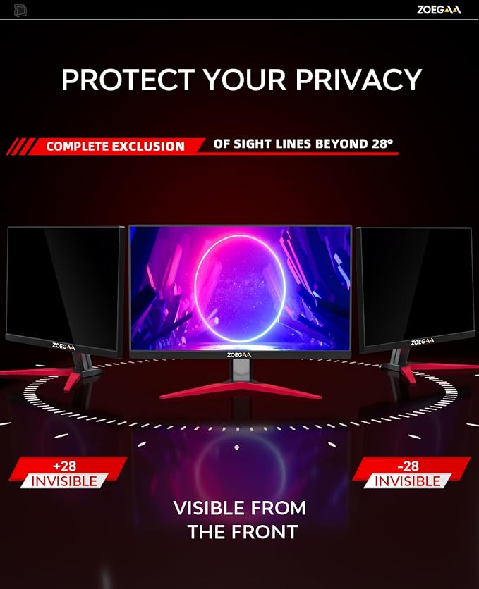 ZOEGAA 34 Inch Computer privacy Screen for 16:9 Widescreen Monitor,34 inch Removable Anti Blue Light Eye Protection Shield,Black Blackout Anti Spy Desktop Security Private Filter