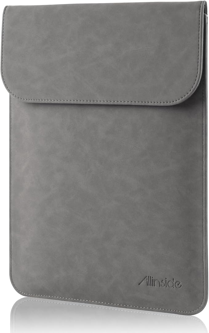 Allinside 13 inch Laptop Sleeve Case for MacBook Neo A18 Pro/MacBook Air 13 2018-2026/MacBook Pro 13 2016-2022, Waterproof PU Suede Leather Laptop Sleeve Bag Protective Vertical Case Cover, Gray
