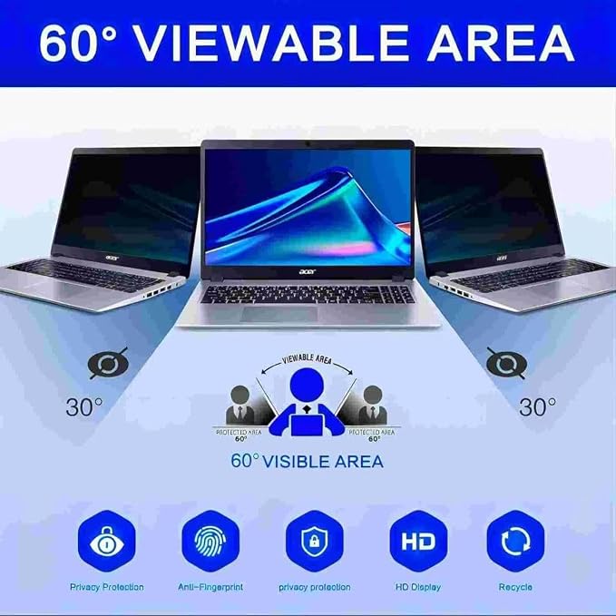 14-inch magnetic privacy screen, suitable for laptops with a 16:9 removable anti-glare filter, reduces blue light/compatible with HP, Dell, Acer, Asus, Samsung, Lenovo and other laptops.