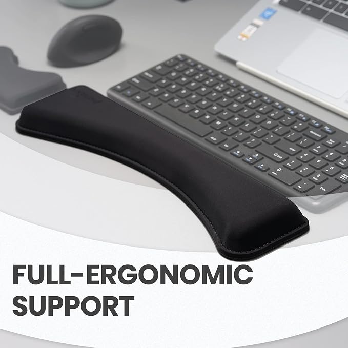 Perixx PERIPRO-511 Wrist Rest for Ergonomic Compact Keyboards - Gel Cushion Support with 15.34x4.21x1.14 inches - Ideal Ergonomic Desktop Solution - Black,11925