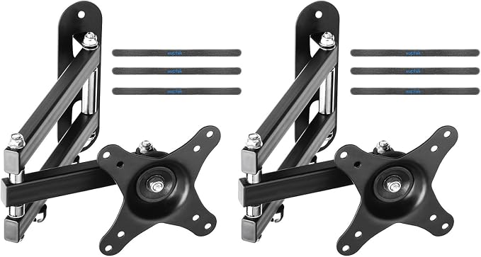 Suptek TV Wall Mount Swivel Tilt Rotation Full Motion Adjustable Articulating for Most 15-32 inch LED, LCD Monitor Wall Mount VESA 75,100, 2 Packs (MA2720-2)
