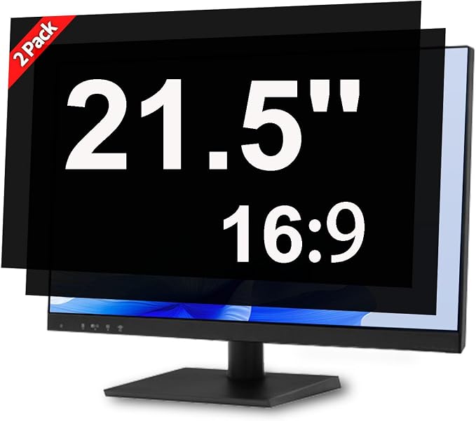[2 Pack] 21.5 Inch Privacy Screen for Computer Monitor Blue Light Screen Protector Anti Glare Anti-Scratch Monitor Privacy Shield Screen 21.5 Inch 16:9 Aspect Ratio