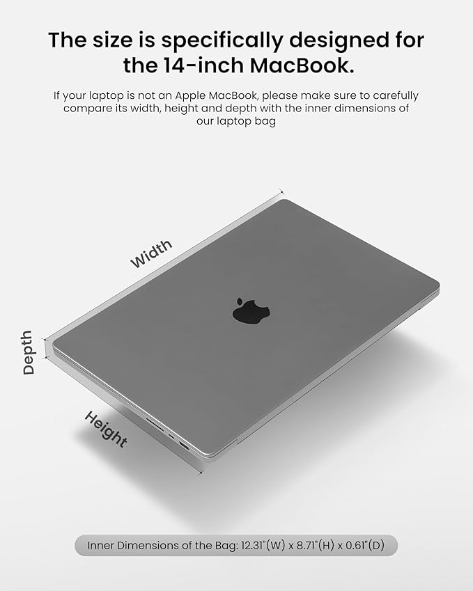 tomtoc 360 Protective Laptop Sleeve Set for 14-inch MacBook Pro M5 Pro/Max (2026) A3426 A3427 A3434 M4/M3/M2/M1 A3112 A3401 A3185, Water-Resistant Lapop Case Bag with Accessory Pouch for Dell XPS 14