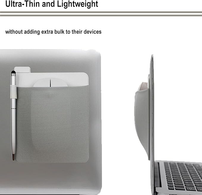 Portable External Hard Drive Carrying Case Sleeve Storage for Laptop, Reusable Adhesive Stick On Holder for Computer Accessories Wireless Mouse/Earphones/USB Cable,Travel Pocket Pouch