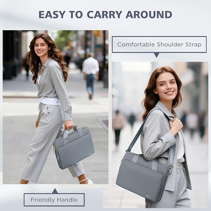KIZUNA Laptop Sleeve Case 15.6 Inch Computer Shoulder Bag for for MacBook Air 15 M2/MacBook Pro M1 M2 Max/16 Lenovo Legion Slim 5i Gen 8/16" IdeaPad Slim 5/Gaming 3i/HP Envy x360 15/Dell XPS 15,Grey
