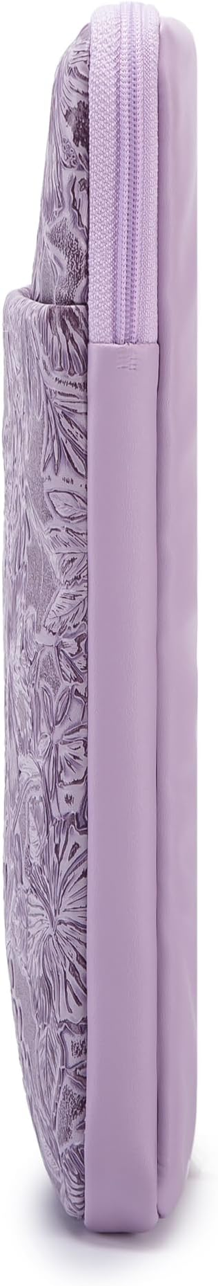 Kinmac 360° Protective Vertical Laptop Sleeve Case Cover Bag (Purple Flower PU, 15.6 inch-16 inch)