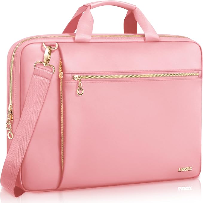 14 Inch Laptop Bag Case for Women Men Compatible with HP Chromebook OmniBook Envy/14 MacBook Pro M5/Dell Pro Inspiron XPS/Lenovo Yoga, Messenger Carrying Briefcase Computer Bag Case, Pink