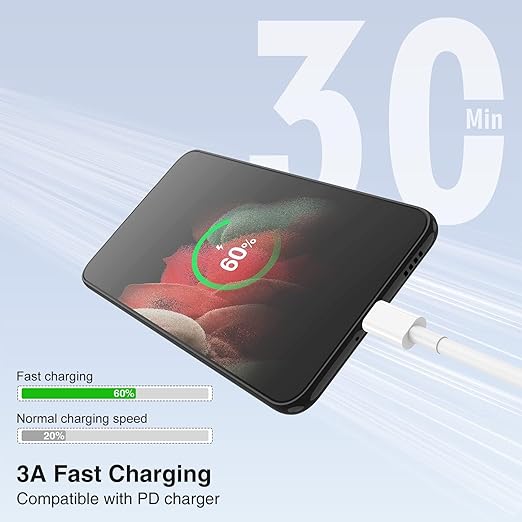 LOFPYE 3-Pack 10FT 60W USB C to USB C Cable, Type C to Type C Cable,Fast Charging Cable for iPhone 16 15 Pro Plus Pro Max，for Galaxy S24 S23, for iPad Pro/Air, for MacBook Pro/Air and More