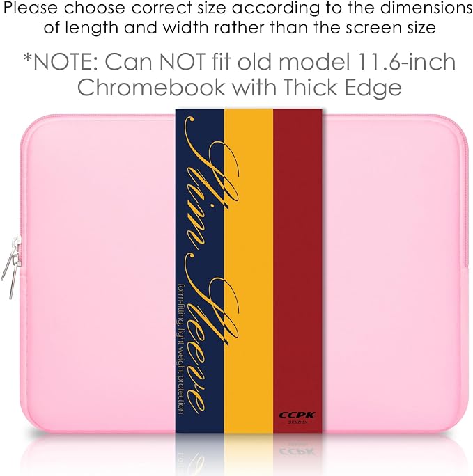 CCPK 11.6 inch Laptop Case Compatible with 12 inch MacBook Air 11 inch ASUS Vivobook Go Lenovo 100e Gen 4 Acer Gateway Chromebook 311 Computer Accessories Bag Sleeve Cover Carrying Case 11 inch, Pink