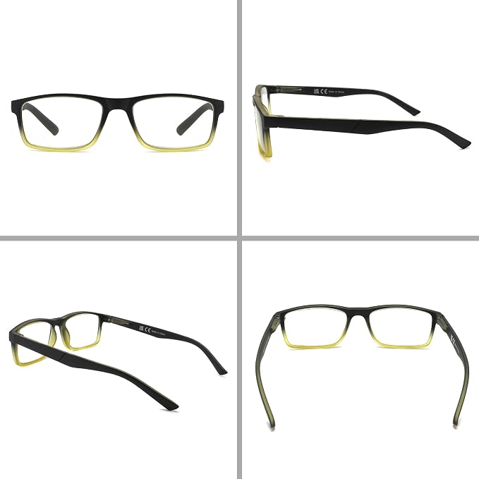 Blue Light Blocking Reading Glasses 4 Pack Computer Readers for Women Men,Anti Glare UV Ray Filter Eyeglasses… (C10-12, 2.50)