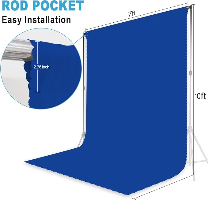 Royal Blue Backdrop for Photoshoot, Professional Photo Backdrop Background Curtain for Product Photography, Portraits, Wedding, Party, Live Streaming Video Recording 7X10 FT