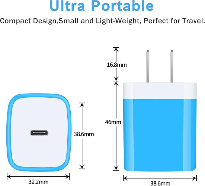 USB C Box,GiGreen 20W Fast Wall Charger Plug Power Adapter for Samsung Galaxy S25 Ultra/S24FE/A16 5G/A15/A54/A56/A13/S23/A53/A23/Z Fold 7 6/S21/A03s/S22,iPhone 16 Pro Max/15/14/13/12/11,Pixel 9 Pro/8a