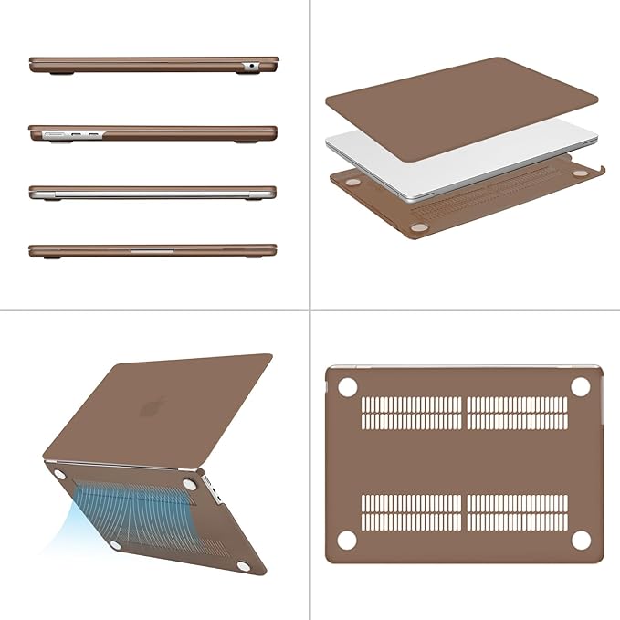 MOSISO Compatible with MacBook Air 13 inch Case M5 2026 M4 2025 M3 M2 2024-2022 A3449 A3240 A3113 A2681, Hard Shell&Keyboard Cover&Screen Film&Type C for MacBook Air 13.6 inch Case, Caramel Brown
