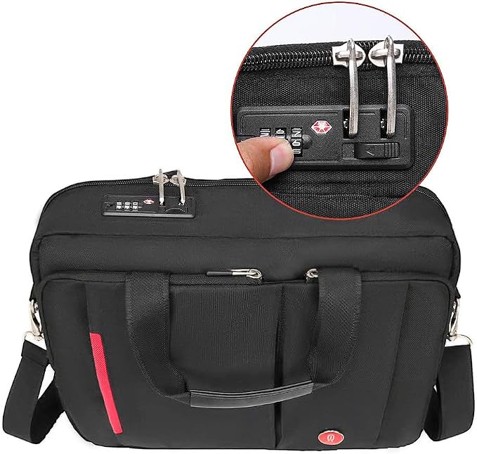 Omnpak 17 inch Laptop Bag, Laptop Briefcase with Combination Lock, Anti Theft Business Office Bag,Satchel Bags for Men,Water-Repellent Gaming Computer Bag for Women Locking Notary Bag, Hippa Bag