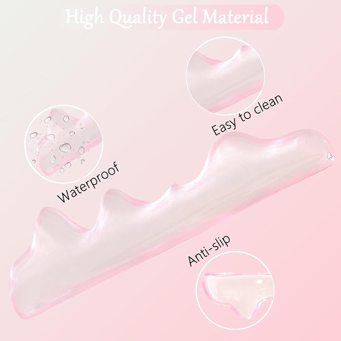 Gel Mountain Wrist Rest for Keyboard and Mouse Abstract Clear Pink Keyboard Wrist Rest Transparent Ergonomic Cute Minimalist Mouse Wrist Pad Cool Silicone Non-Slip Support for Computer Office Decor