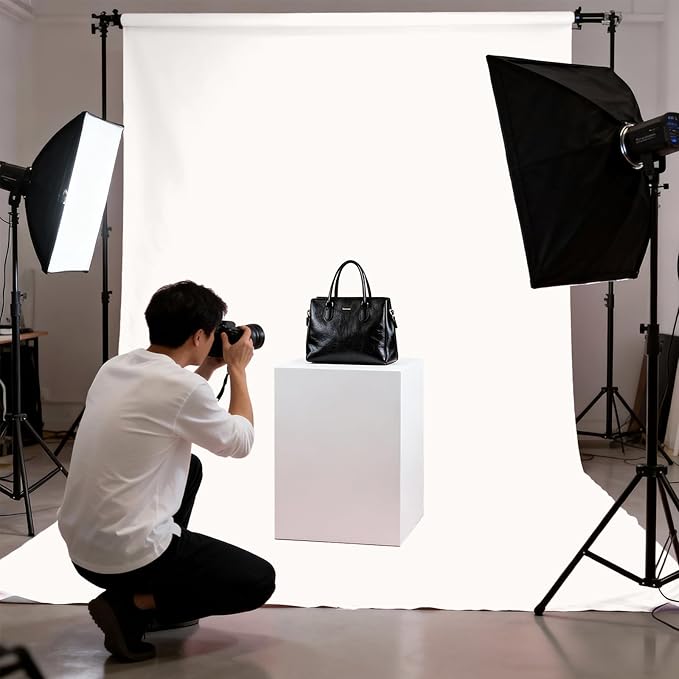 Ivory Photo Backdrop for Photoshoot 5x7ft, Zoom Meeting Photography Backdrop Studio Shooting Props