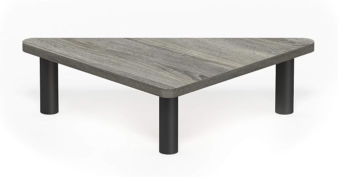 Furinno Turn-N-Tube Corner Monitor Riser Stand, French Oak Grey/Black