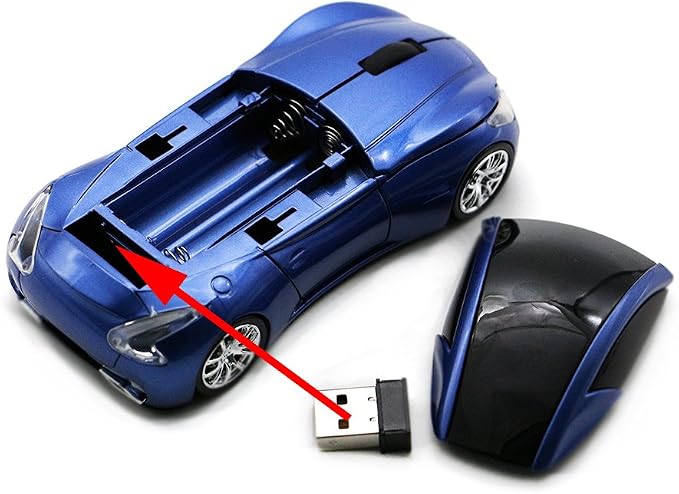 MGbeauty Sports Car Mouse Wireless Mouse Computer Mice Laptop Optical Gaming Mouse for PC MAC(Blue)