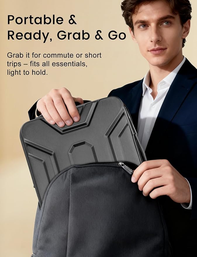 DOMISO 15.6 inch Laptop Sleeve, Shockproof and Waterproof EVA Protective Laptop Case, Laptop Sleeves for 16" MacBook Pro/Max M2 M1 2019-2023,15"-16" HP Dell Asus Laptop,Dell XPS 15, Dark Grey