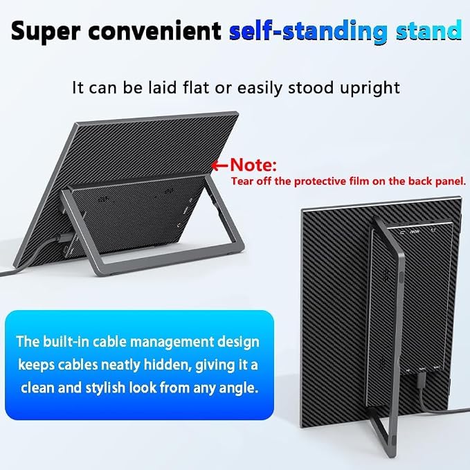 14" Touchscreen Portable Monitor, 16:10 1920×1200 IPS HDR Vertical Monitor, VESA Compatible USB-C Second Screen for Laptop Mac Pc Android (No Touch for iPhone/iPad/Consoles)