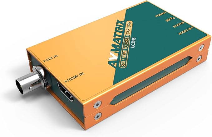 AVMATRIX UC2018 HDMI/SDI Video Capture Card with USB 3.0 Type-C 1080P 60FPS Uncompressed Transmission Speed Automatic Input Signal Detection for Live Streaming