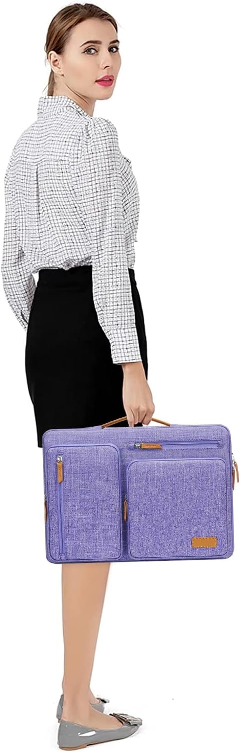 MOSISO 9-11 inch Tablet Sleeve Case for iPad A16 2025, iPad Air 11 inch M3 M2, iPad Pro 11 M4, iPad 10/9/8/7th, Galaxy Tab A9+/S9/S8/Plus 11, Side Open Carrying Bag with 4 Zipper Pockets, Purple