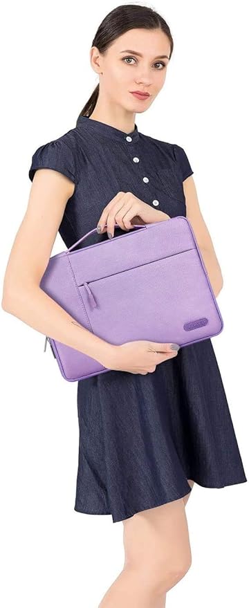 MOSISO Laptop Case 16 inch, 15-15.6 inch Laptop Sleeve with Handle Compatible with MacBook Pro 16 M5 M4 M3 M2 M1, HP Acer Dell Lenovo ASUS, Polyester Multifunctional Computer Bag, Purple