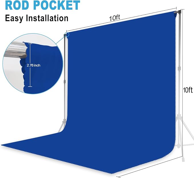 Royal Blue Backdrop for Photoshoot, Professional Photo Backdrop Background Curtain for Product Photography, Portraits, Wedding, Party, Live Streaming Video Recording 10X10 FT (Background Only)