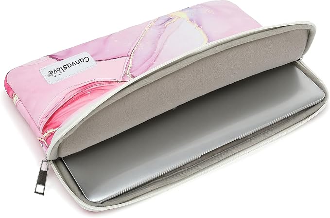 Pink Marble Laptop Sleeve Case Bag with Pocket for MacBook Air 13 inch,iPad Pro 13 inch and 12.5 inch-13.3 inch Laptops