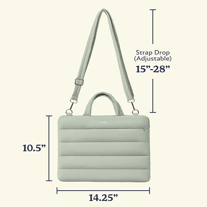 Vandel 13-14 inch Laptop Carrying Case Sleeve with Strap, Shoulder Bag with Handle, 14 in Laptop Computer Bag for Women, MacBook Air 13 Inch Carrying Case, MacBook Pro 14 in HP Messenger Carrier