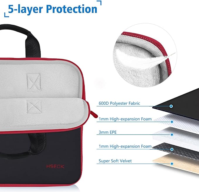 Hseok Laptop Sleeve 13.3-14 inch Case with Small Pouch, Neoprene Computer Bag Compatible with MacBook Neo/Pro 14 M5/M4/M3/M2/M1, Mac Air/Pro 13.3, XPS 14 and Most 13-14 inch Notebooks,B01K02