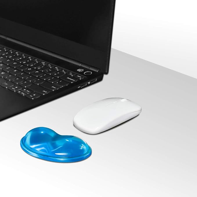JIKIOU Silicone Gel Wrist Rest Cushion Heart-Shaped Translucence Ergonomic Mouse Pad Cool Hand Pillow Effectively Reduce Wrist Fatigue Pain, Blue 2 Pack
